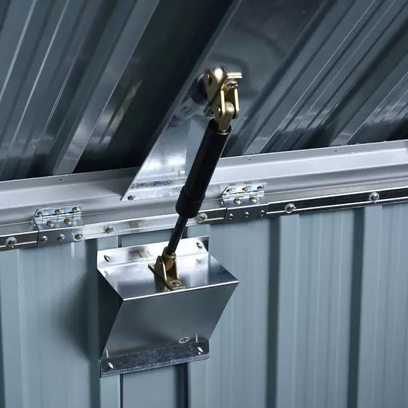 Outsunny 3.2 x 5.1ft Corrugated Steel Two-Bin Storage Shelter - Black - 8