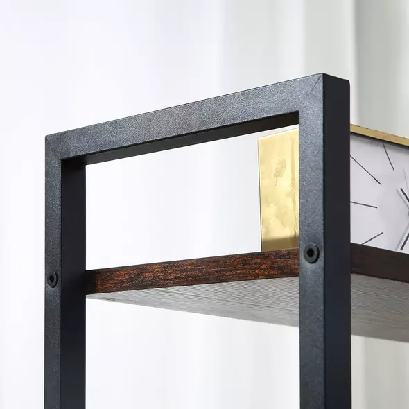 HOMCOM Office Desk with Storage Shelves, 120 CM Computer Desk, Industrial Study Table with Metal Frame for Home Office Small Space, Rustic Brown - 8