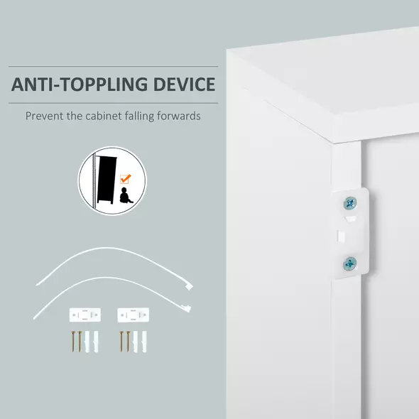 HOMCOM High Gloss Frame Sideboard, Side Cabinet, Push-Open Design with 2 Drawer for Living Room, Bedroom, Grey - 7