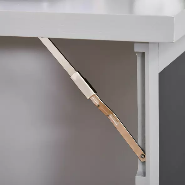 HOMCOM Folding Convertible Desk with Blackboard Multi-function Computer Office Workstation Side Shelf for Home Office, Grey - 8