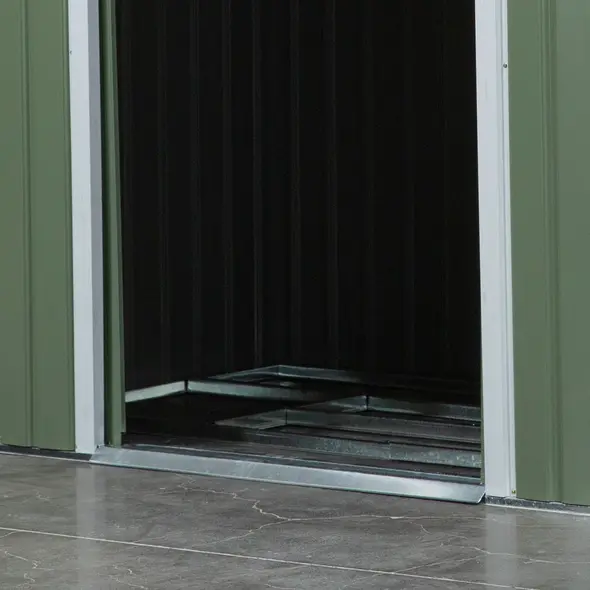 Outsunny 7 x 4ft Galvanised Steel Garden Shed, with Foundation Kit - Green - 8