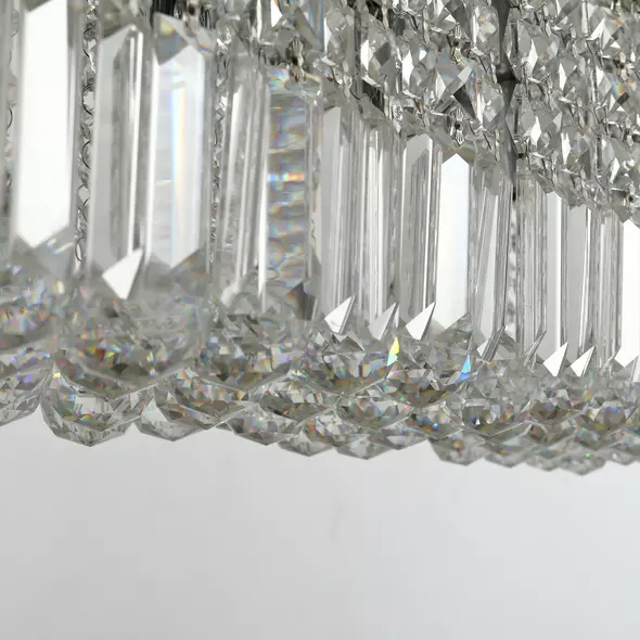 HOMCOM Modern Crystal Ceiling Light Square Crystal Chandelier for Living Room, Dining Room, Hall, E14 Base, Silver, 80 x 25 x 23cm - 9