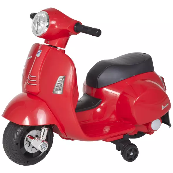 HOMCOM Vespa Licensed 6V Kids Electric Motorbike Ride On Motorcycle  Battery Powered for 18-36 Months with Horn Light Red - 1