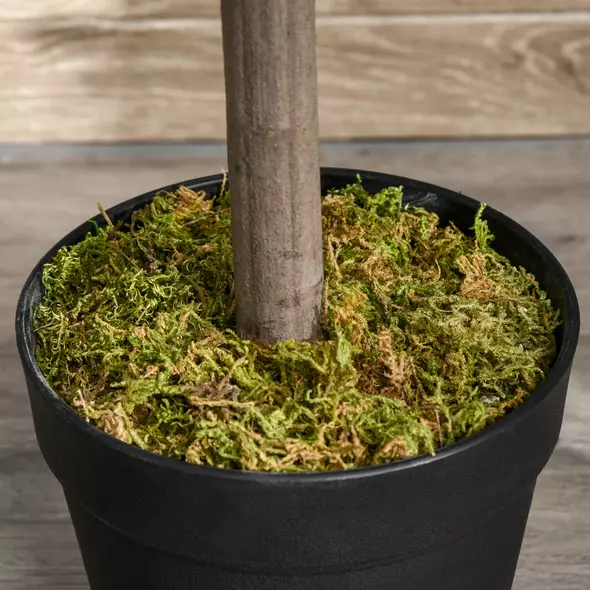 Outsunny Artificial Bay Laurel Topiary Trees w/ Pot Fake, Set Of 2 90cm/3FT Indoor Greenery Plant Home Office Garden Decor Green - 8