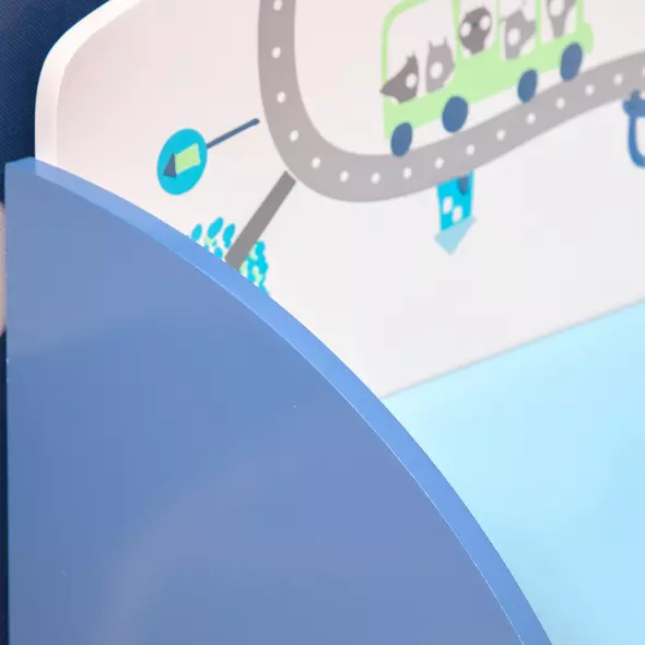 HOMCOM Kids Wooden Toy Box Children Storage Chest Bench Organiser Safety Hinge Bedroom Playroom Furniture Blue - 8