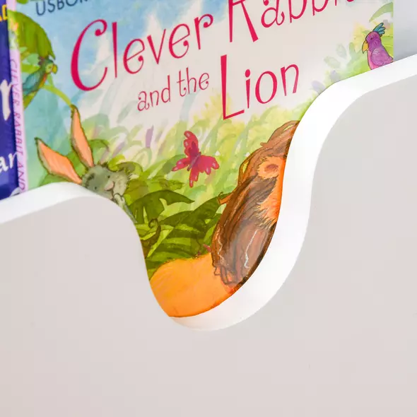 HOMCOM Wooden Kids Toy Box Children Storage Chest Organiser Book Slot Safety Hinge Playroom Furniture White - 7