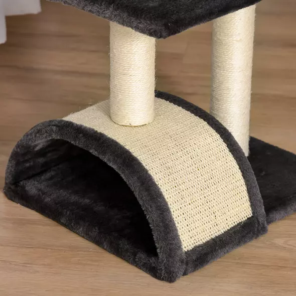 PawHut 72cm Cat Tree with Scratching Post, Pad for Indoor Cats - Black - 9
