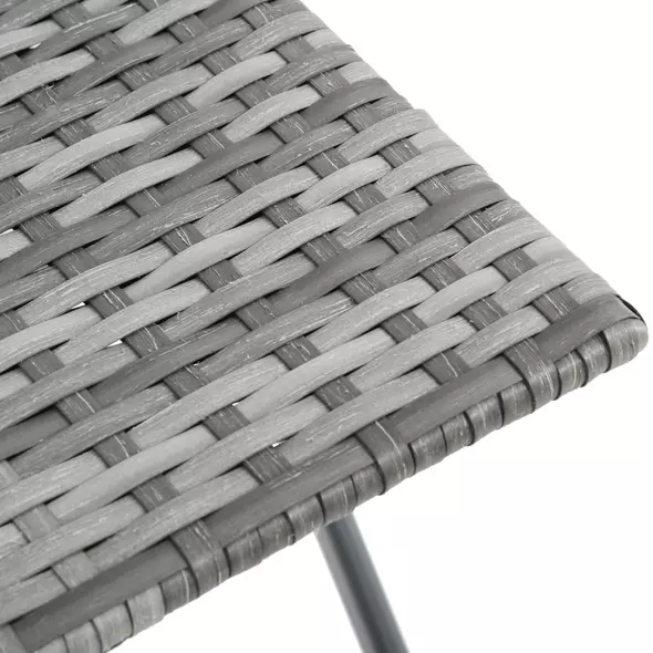 Outsunny 2-Seater Chair Bistro Set Garden Patio Table & Chair Black Rattan Furniture Grey - 9