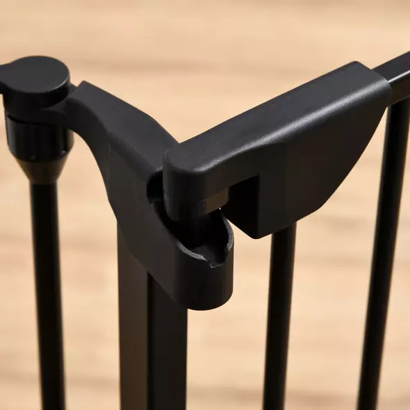 PawHut 5 Panels Pet Playpen Metal Fence w/ Walk Through Door - Black - 9