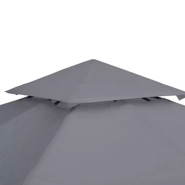 Outsunny 3(m) Gazebo Top Cover Double Tier Canopy Replacement Pavilion Roof Deep Grey - 9