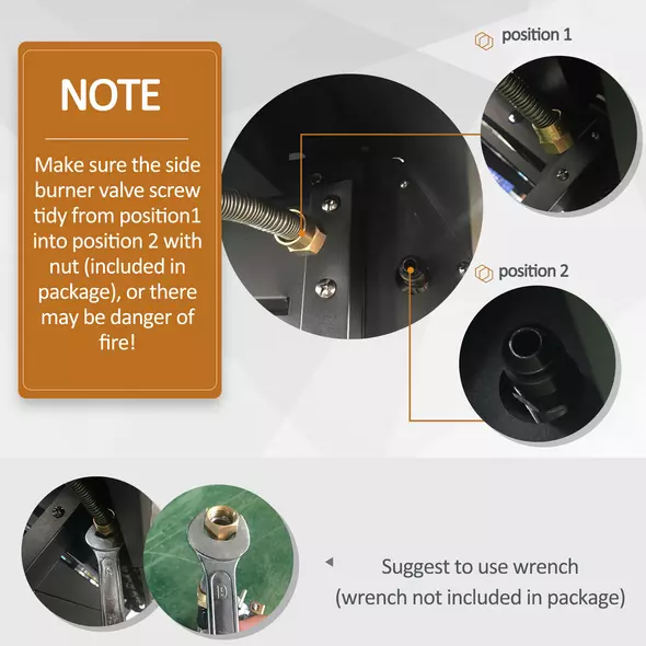 Outsunny Gas Barbecue Grill 4+1 Burner Garden Smoker BBQ Trolley w/ Side Burner Warming Rack Side Shelves Storage Cabinet Piezo Ignition Thermometer Stainless Steel + Metal - 4