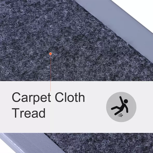 PawHut Dog Steps for Bed Sofa, 3 Step Wooden Dog Stairs for Sofa, Pet Stairs with Storage for Small Cats and Puppy, Grey - 6