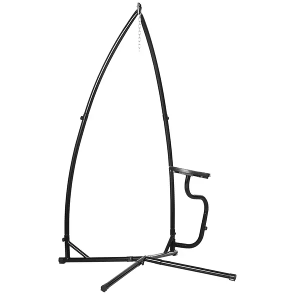 Outsunny Hammock Chair Stand Only Construction Heavy Duty Metal C-Stand for Hanging Hammock Chair Porch Swing Indoor or Outdoor Use - 1