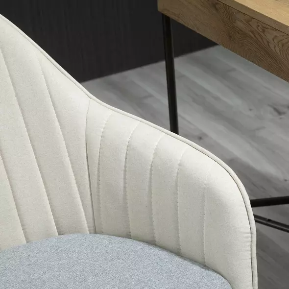 Vinsetto Home Office Chair Comfortable Computer Desk Chair Swivel Task Chair with Golden Base, Vanity Chair for Teens Adults Bedroom, Beige - 8