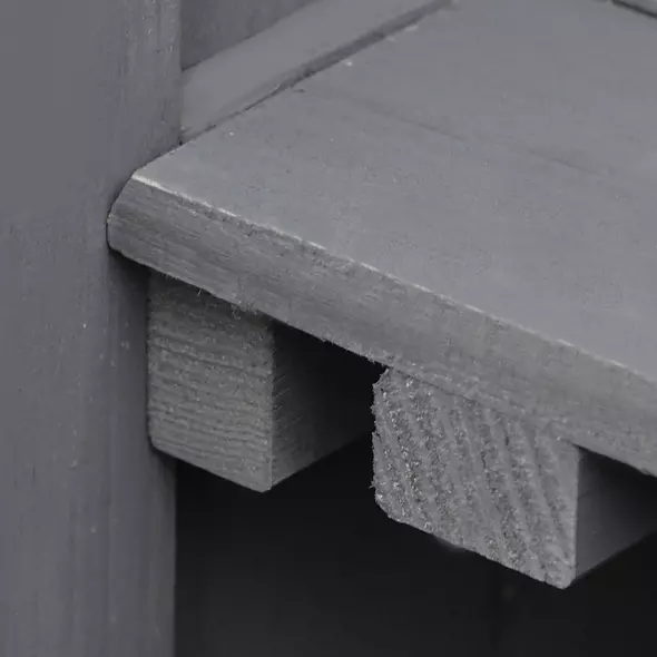 Outsunny Small Shed, Wooden Garden Shed with Openable Hinged Roof and Removable Shelf, Outdoor Tool Storage Cabinet Chest with Double Doors, 74 x 43 x 88 cm, Grey - 9