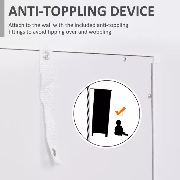 kleankin Bathroom Storage Cabinet with 3-tier Shelf Drawer Door, Floor Cabinet Free Standing Tall Slim Side Organizer Shelves, White - 7