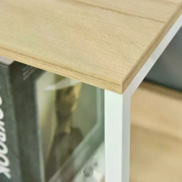 HOMCOM 4 Drawer Storage Chest Unit Home Cabinet w/ Shelves Home Living Room Bedroom Entryway Living Furniture, Light Grey - 8