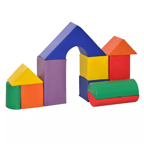 HOMCOM 11-Piece Kids Soft Play Set, Foam Block, Toys for Climbing, Crawling, Multicoloured - 8