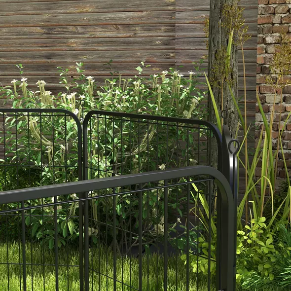 PawHut 8 Panels Heavy Duty Puppy Playpen, for Small and Medium Dogs, Indoor and Outdoor Use - Black - 9