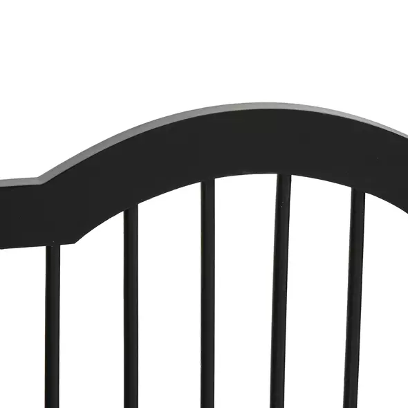 PawHut Freestanding Pet Gate Wooden Dog Gate with Support Feet Foldable Pet Fence Safety Barrier for the House Doorway Stairs Black - 9