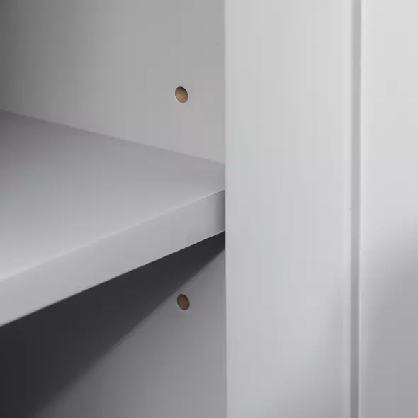 kleankin Under Sink Cabinet, Bathroom Vanity Unit, Pedestal Under Sink Design, Storage Cupboard with Adjustable Shelf, Grey - 9