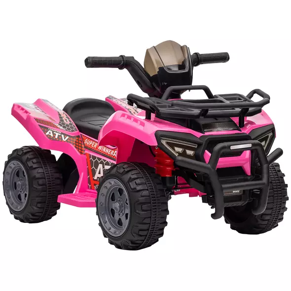 HOMCOM 6V Kids Electric Ride on Car Toddlers Quad Bike All Terrain Vehicle Toy With Music for 18-36 months Pink - 1