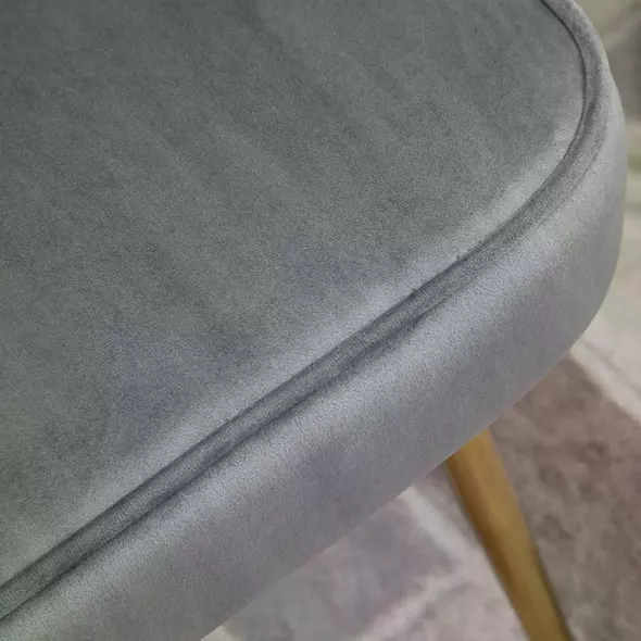 HOMCOM Velvet-Feel Shell Accent Chair - Grey - 9