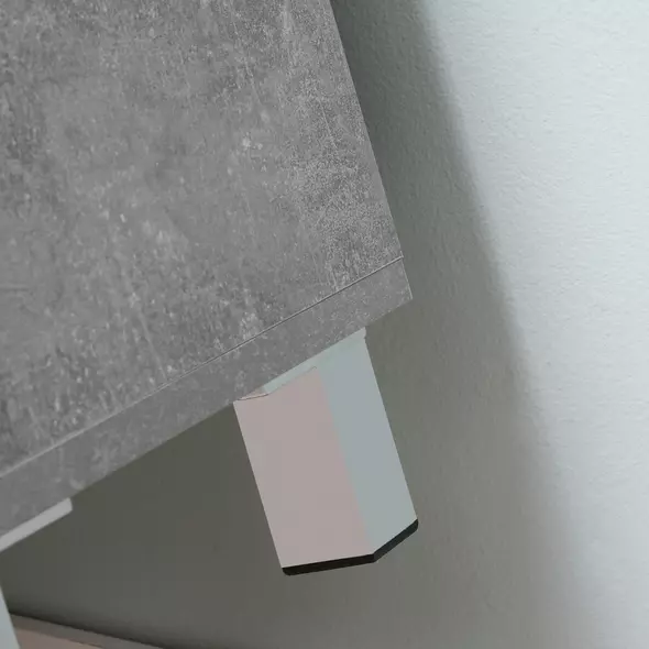 kleankin Under Sink Cabinet, Bathroom Vanity Unit, Storage Cupboard with Adjustable Shelves, White and Grey - 8