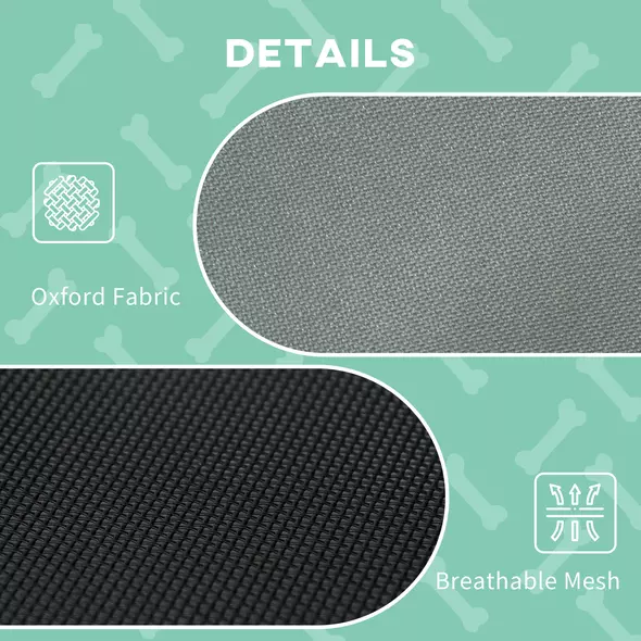 PawHut Raised Dog Bed Waterproof Elevated Pet Cot with Breathable Mesh UV Protection Canopy Grey, for Small Dogs, 61 x 46 x 62cm - 5
