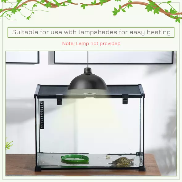 PawHut Glass Reptile Terrarium Insect Breeding Tank Vivarium Habitats with Thermometer for Lizards, Horned Frogs, Snakes, Spiders - Large 50 x 30 x 35cm - 7