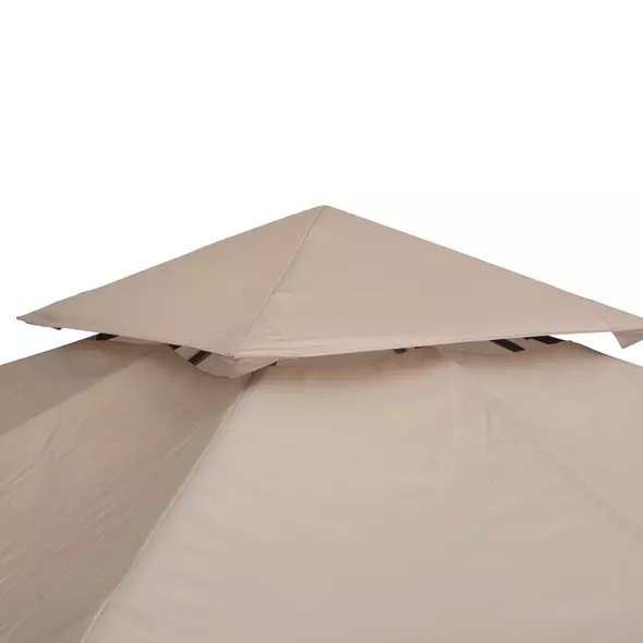 Outsunny 3(m) Gazebo Top Cover Double Tier Canopy Replacement Pavilion Roof Deep Beige - 9