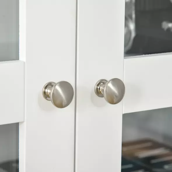 HOMCOM Modern Bookcase with Glass Doors, Display Storage Cabinet with Adjustable Shelves for Living Room, White - 9