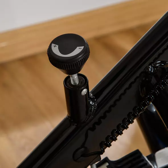 HOMCOM Stationary Exercise Bike, 8kg Flywheel Indoor Cycling Workout Fitness Bike, Adjustable Resistance Cardio Exercise Machine w/ LCD Monitor Pad and Phone Holder for Home, Gym, Office, Black - 9