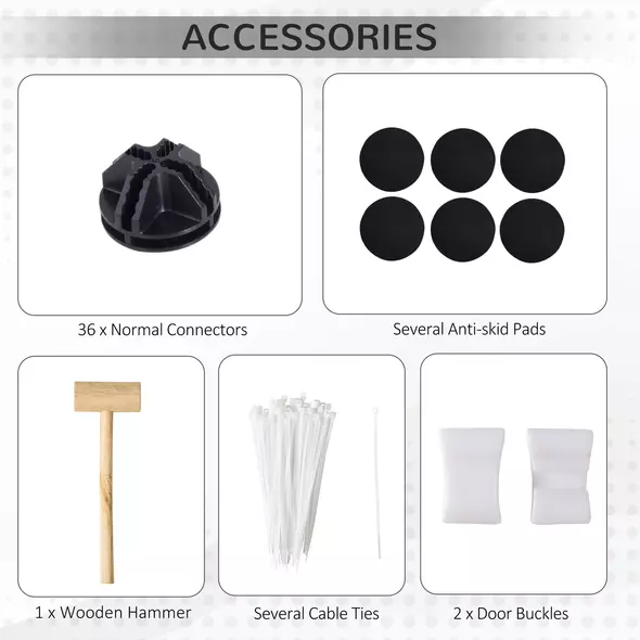 PawHut Pet Playpen w/ Door Customisable Fence for Guinea Pigs Chinchillas Hedgehogs - Black - 6