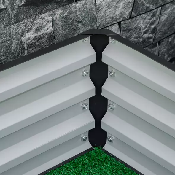 Outsunny 432L Square Raised Garden Bed Box with Weatherized Steel Frame for Vegetables, Flowers and Herbs, 120 x 120 x 30cm, Grey - 9