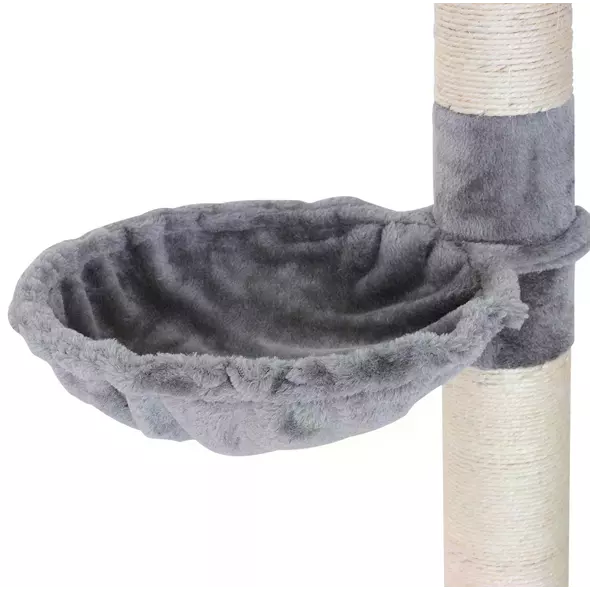 PawHut Floor to Ceiling Cat Tree 230-260cm Height Adjustable, 5-Tier Cat Tower with Scratching Posts, Hammock, Perches, Climbing Activity Centre for Indoor Kittens Playing and Relaxing, Grey - 7