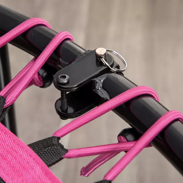 HOMCOM Mini Round Steel Frame Trampoline w/ Adjustable Handle, Pink - 9