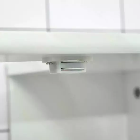 kleankin Under Sink Bathroom Cabinet, Freestanding Under Sink Cabinet with 2 Doors and Adjustable Shelf for Basin without or with Pedestal, White - 9