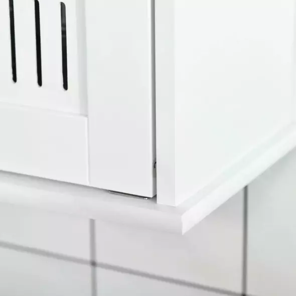 kleankin Bathroom Mirror Cabinet, Wall Mounted Storage Cupboard with Double Doors and Adjustable Shelf, Bathroom Organizer, White - 9