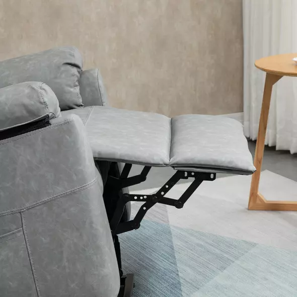 HOMCOM Faux Leather 70° Electric Riser Recliner Chair - Grey - 8