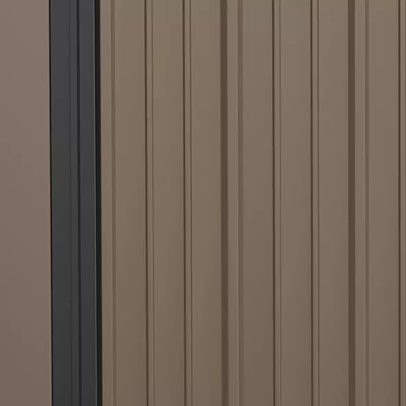 Outsunny 5.3 x 3.1ft Corrugated Steel Garden Shed - Brown - 7