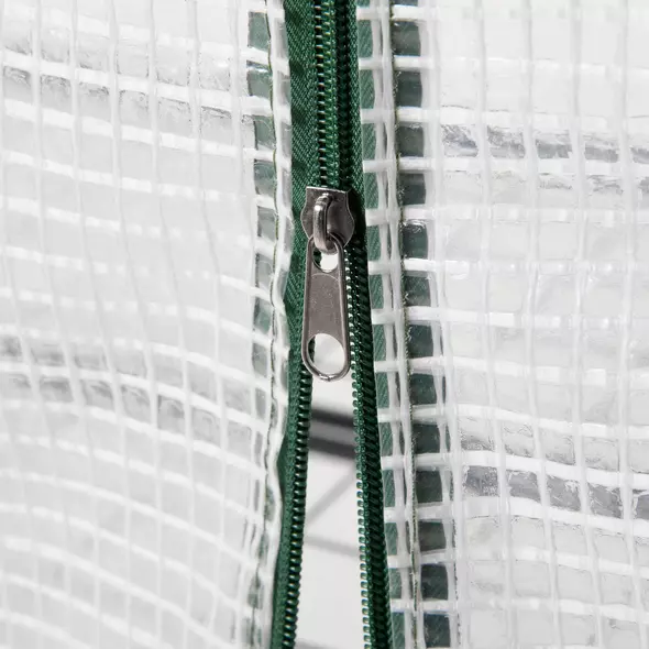 Outsunny 4 Tier Mini Greenhouse, Portable Compact Green House with Steel Frame, PE Cover, Roll-up Door, 70 x 50 x 160 cm, White - 9