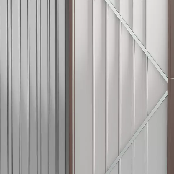 Outsunny 5.3 x 3.1ft Corrugated Steel Garden Shed - Brown - 8