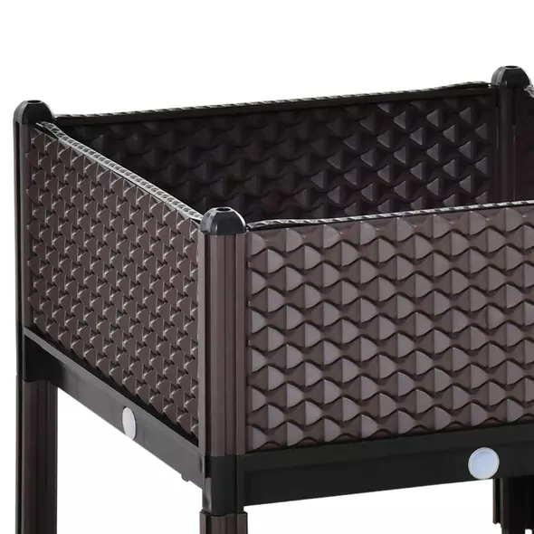 Outsunny 50cm x 50cm x 46.5cm Set of 2 41L Plastic Raised Garden Bed, Planter Box, Flower Vegetables Planting Container with Self-Watering Design and Drainage Holes for Patio Balcony - 9