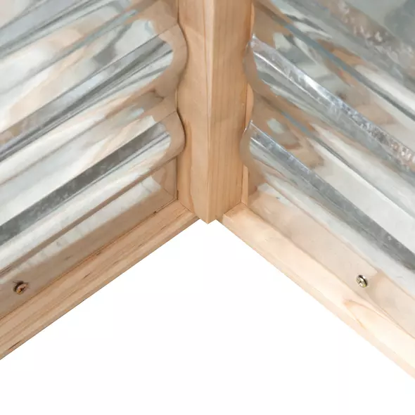 Outsunny Raised Garden Bed with Greenhouse Top, Garden Wooden Cold Frame Greenhouse Flower Planter Protection with 2 Independent Roofs, 122x 61 x 82cm, Natural - 9