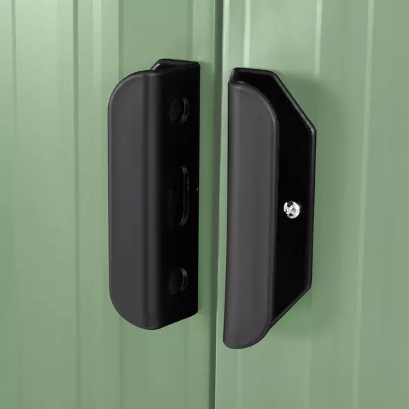 Outsunny 7 x 4ft Outdoor Garden Metal Storage Shed, Tool Storage Box for Backyard, Patio and Lawn, Light Green - 9