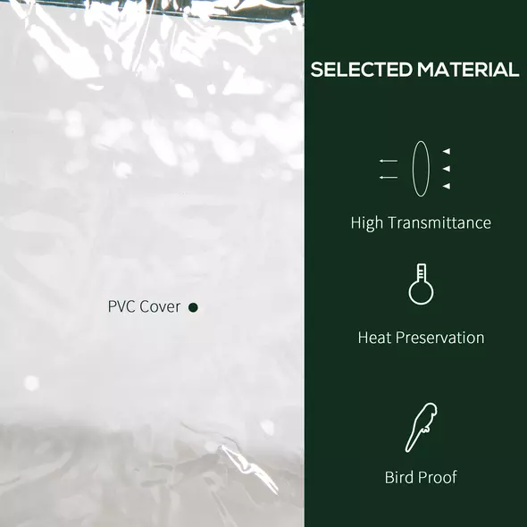 Outsunny 3 Tier Mini Greenhouse Portable Garden Grow House with Roll Up Door and Wire Shelves, 69L x 49W x 125H cm, Clear - 4