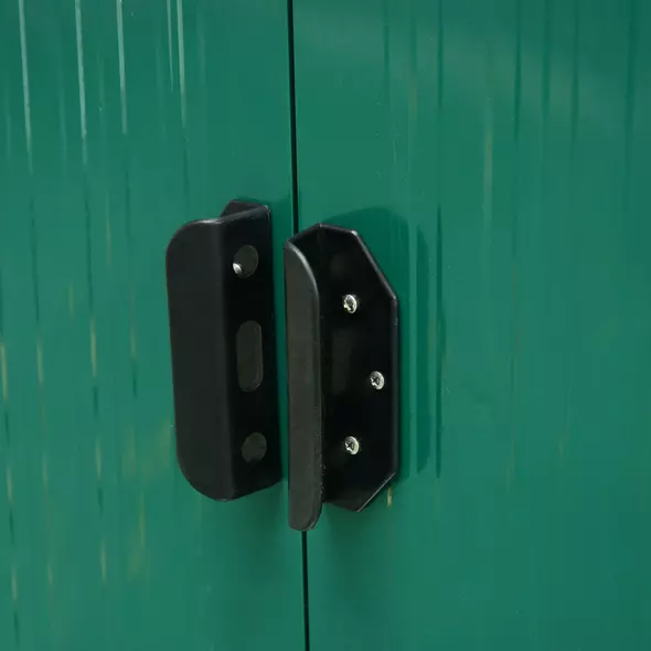 Outsunny 8.5 x 6ft Metal Shed with Lightsky Panels, Garden Storage Tool House with Double Doors for Garden, Patio and Lawn, Green - 9