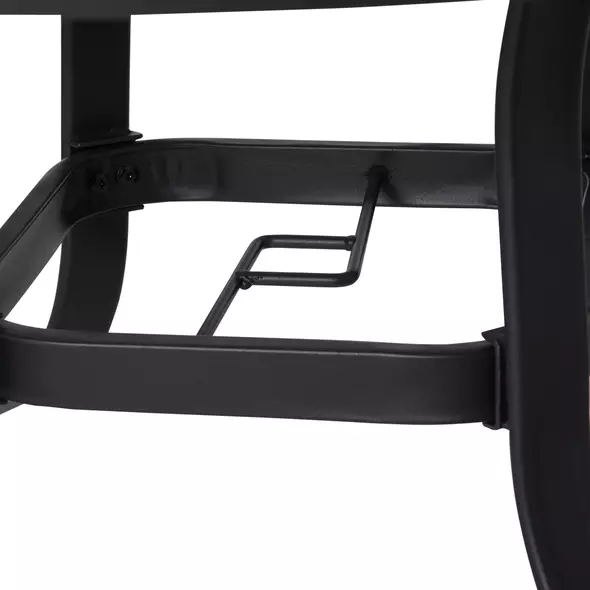 Outsunny 106cm Round Garden Dining Table with Parasol Hole Tempered Glass Top Steel Frame - 9